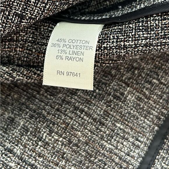 J Jill Blazer Womens Gray Tweed Lightweight Linen Blend Blazer Size Medium Tall - Picture 11 of 13